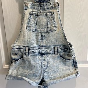 Denim short overalls